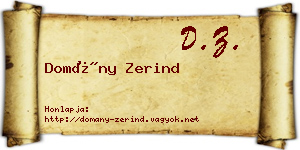 Domány Zerind névjegykártya